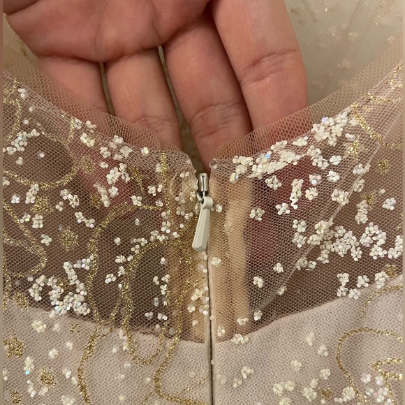 NWT Marchesa Notte Glitters Tulle Ivory Wedding Gown - Picture 6 of 13